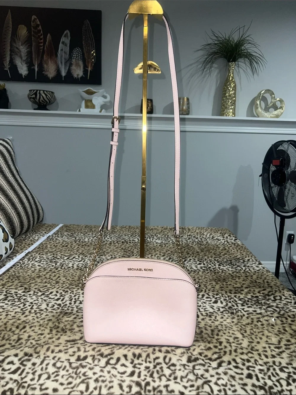 Michael Kors Light Pink Dome Crossbody Bag